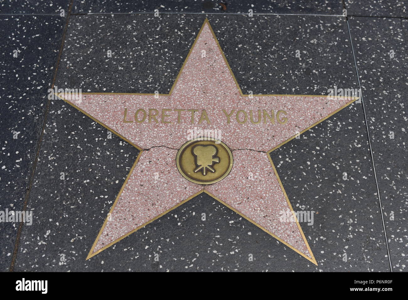 HOLLYWOOD, CA - June 29: Loretta Young star on the Hollywood Walk of Fame in Hollywood, California on June 29, 2018. Stock Photo