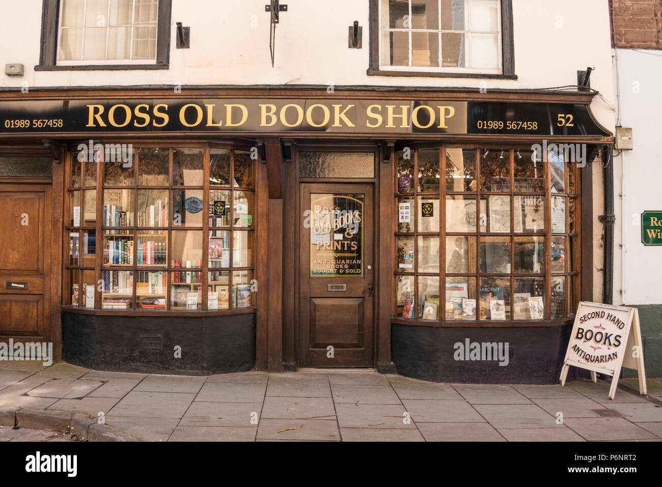 Ross Old Book Shop, High Street, Ross on Wye, Herefordshire, UK Stock Photo