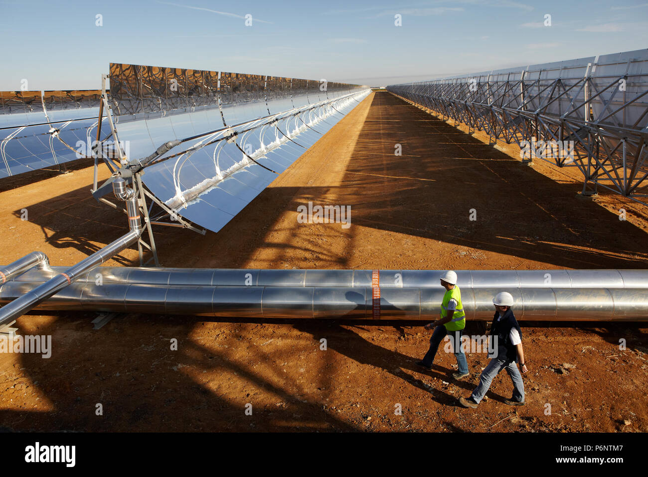 Concave mirror technology of the solar power plant "La Risca" near