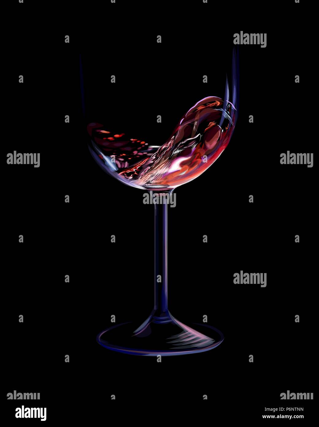 Wine glass still life Stock Vector Images - Alamy