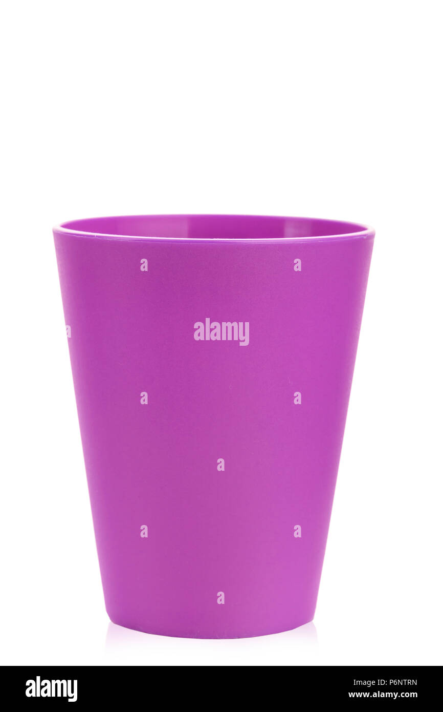 colored plastic glass for children's holiday on a white background ...