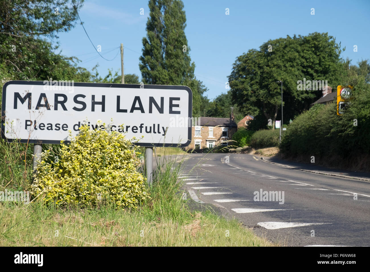 Marsh Lane, Derbyshire. July 2nd 2018. Ineos have applied to drill a test well to explore shale gas reserves with a view to fracking extraction. Stock Photo