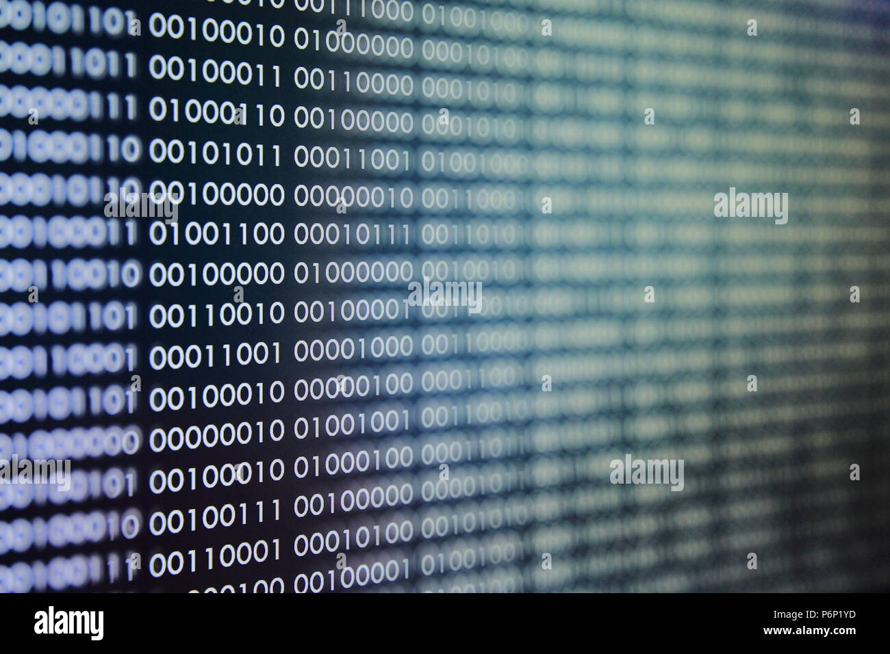order binary code background. number one and zero in pattern. on blue background. Stock Photo