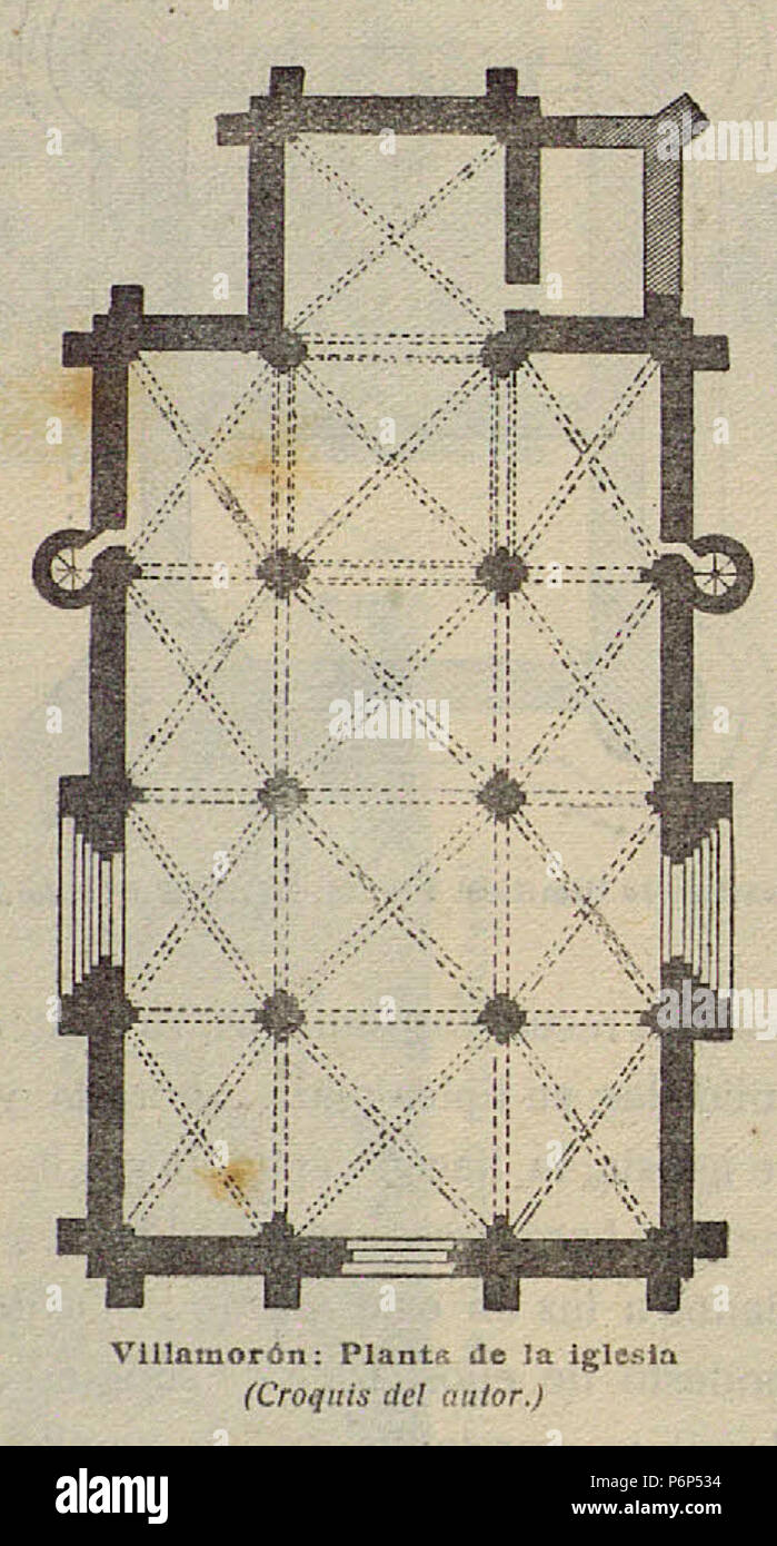 1920-06, Boletín de la Sociedad Española de Excursiones, Villamorón, planta de la iglesia, Vicente Lampérez. Stock Photo