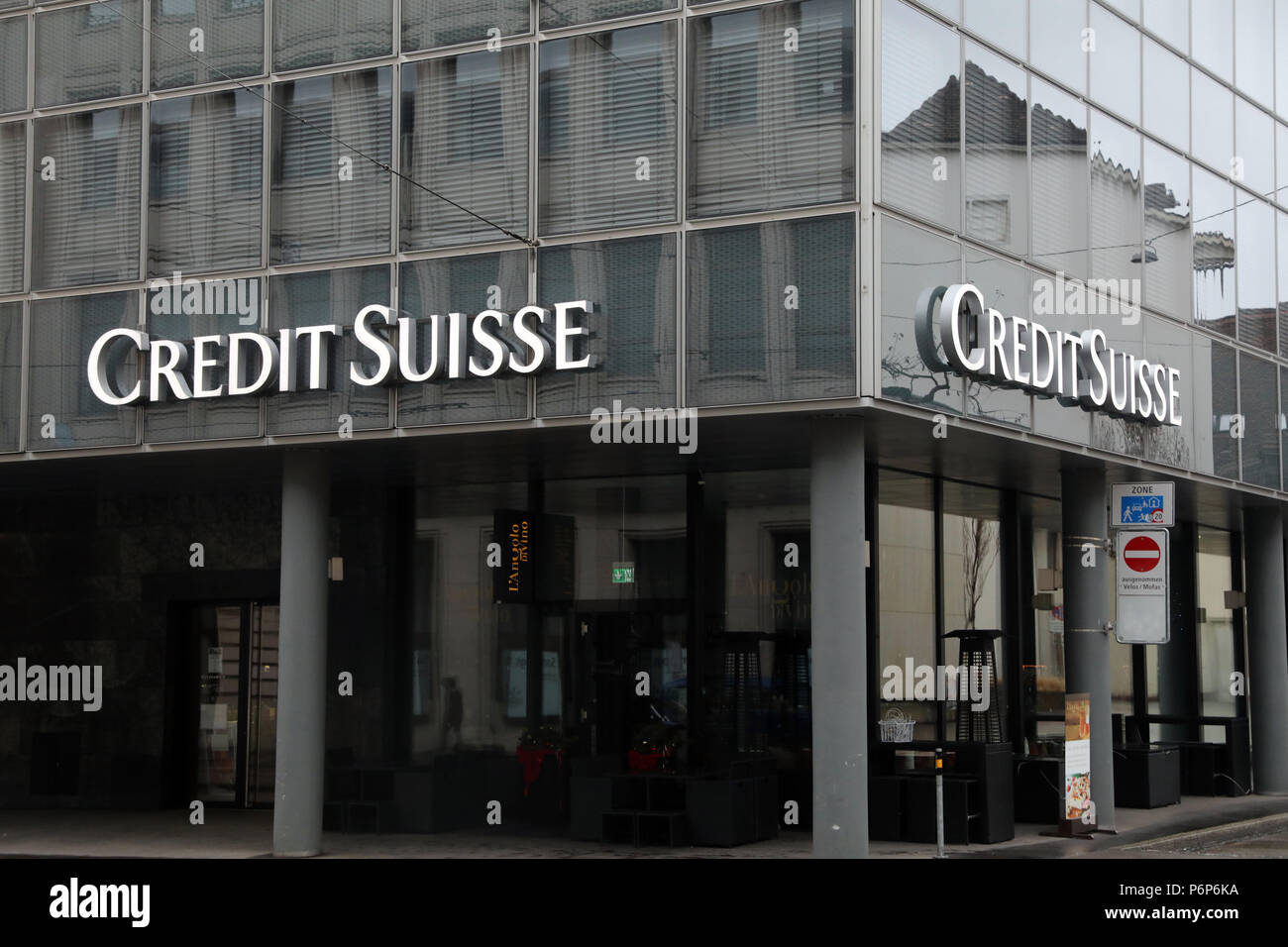 Credit Suisse bank.  Basel. Switzerland. Stock Photo