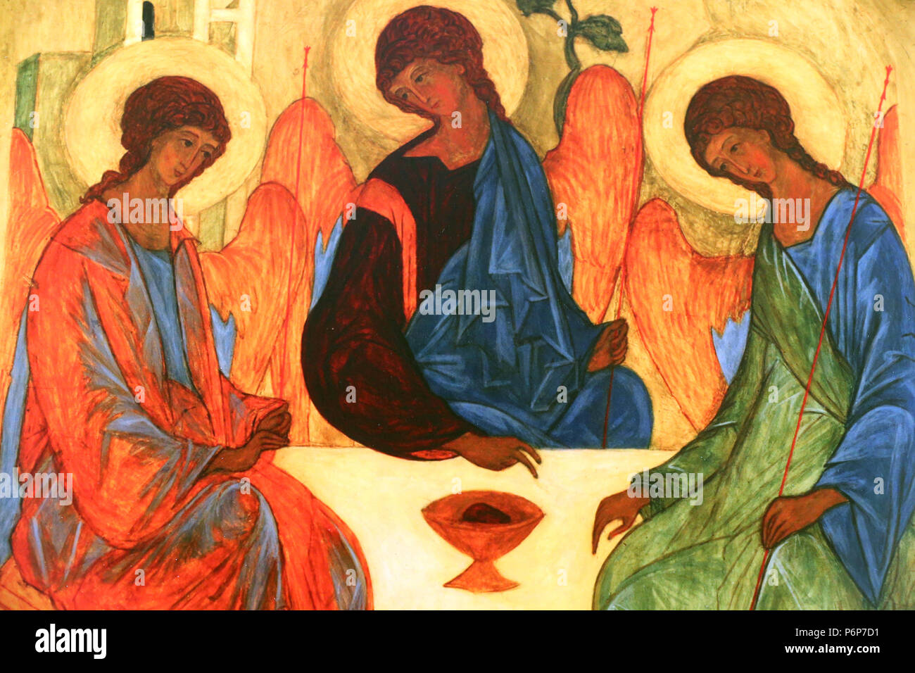 Orthodox Icon of the Holy Trinity. Stock Photo