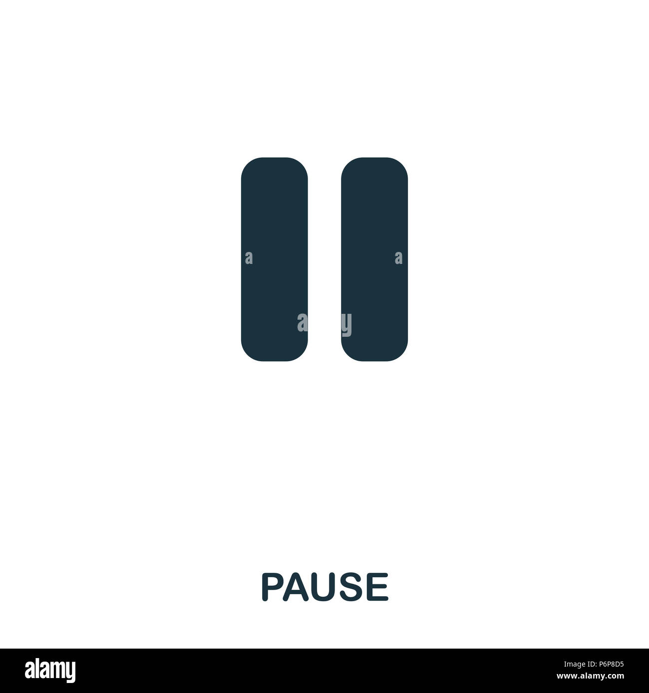 Pause icon. Line style icon design. UI. Illustration of pause icon. Pictogram isolated on white