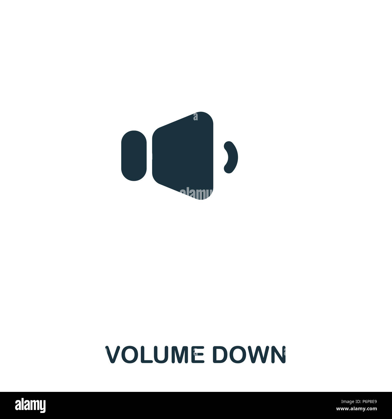 Volume Down icon. Line style icon design. UI. Illustration of volume down icon. Pictogram isolated on white. Ready to use in web design, apps, softwar Stock Photo