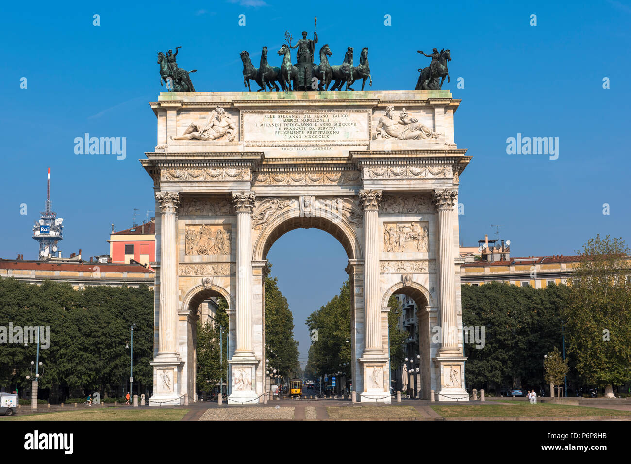 Arco della Pace (Arch of Peace),  Milan, Italy. Stock Photo