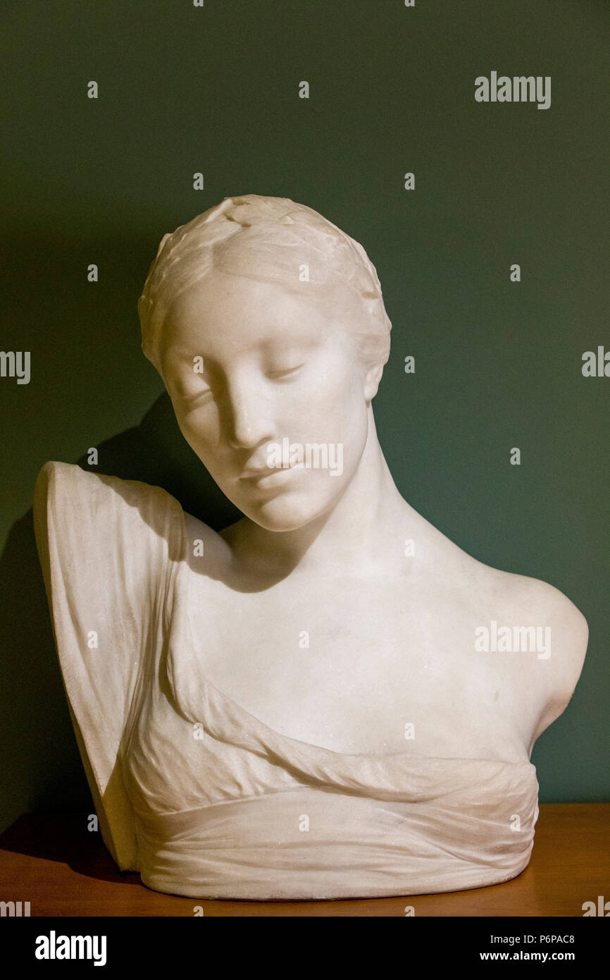 Petit Palais museum, Paris, France. Albert BartholomŽ, Buste de femme (Bust  of a woman), marble, from The Glory of the Monument to Jean-Jacques Rousse  Stock Photo - Alamy