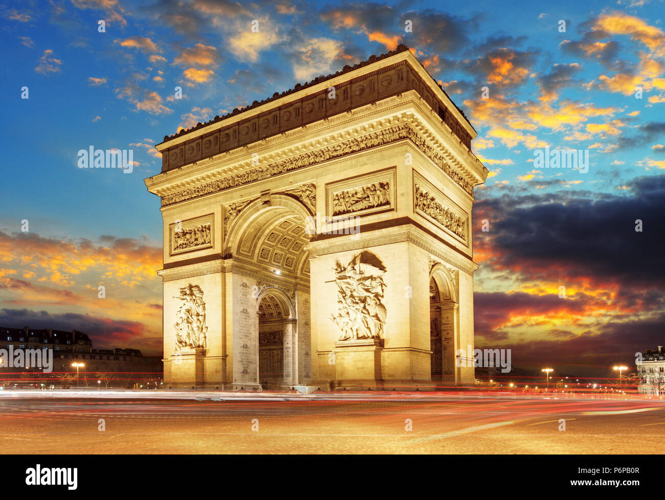 Paris, Arc de Triumph, France Stock Photo