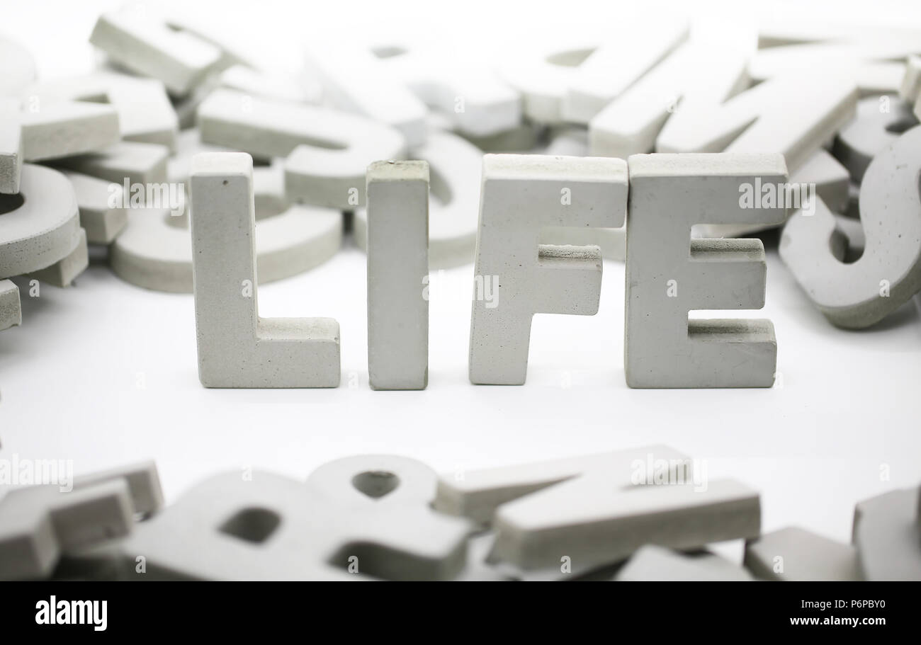 life block of word Stock Photo - Alamy