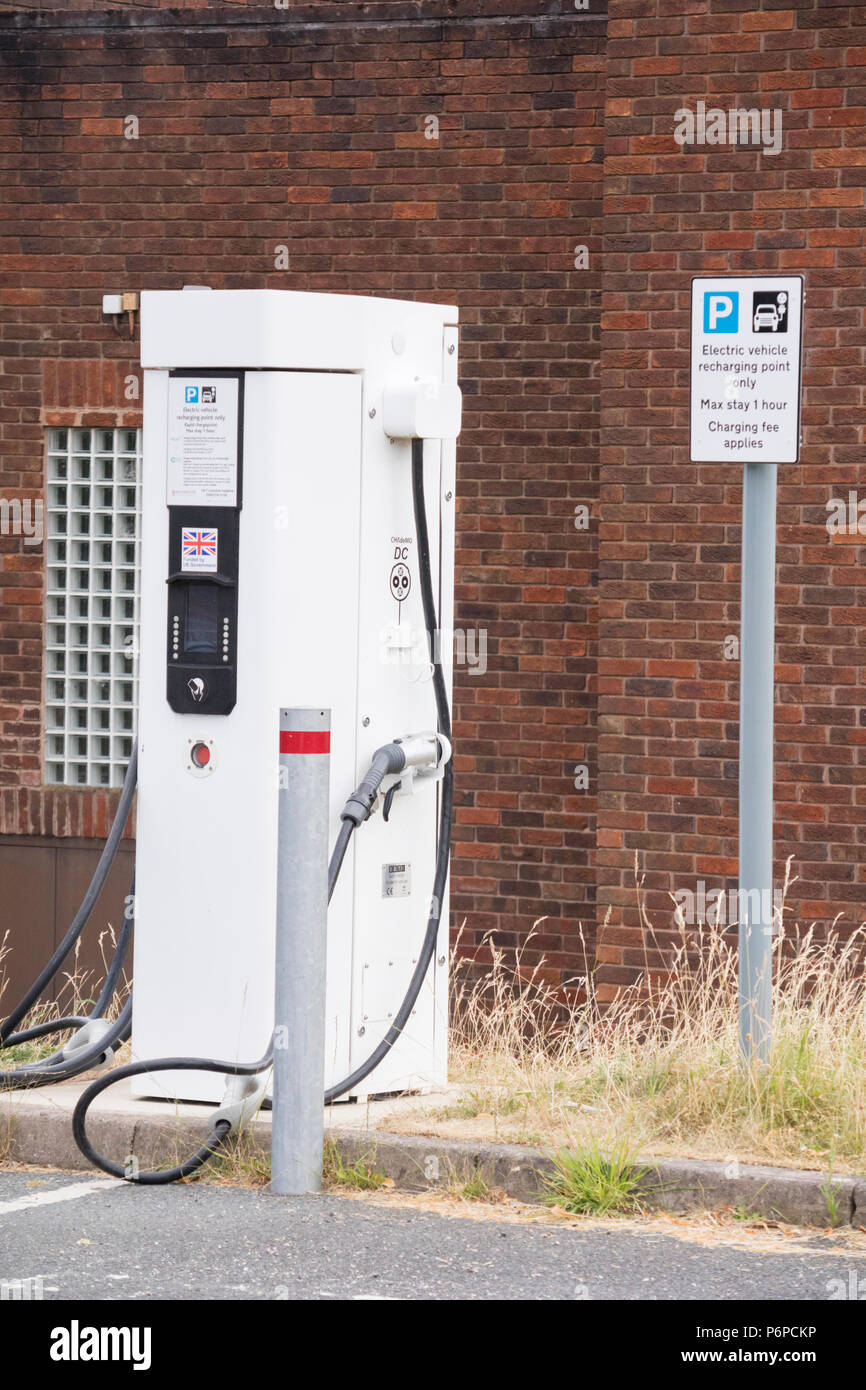 A EV charging point, England, UK Stock Photo