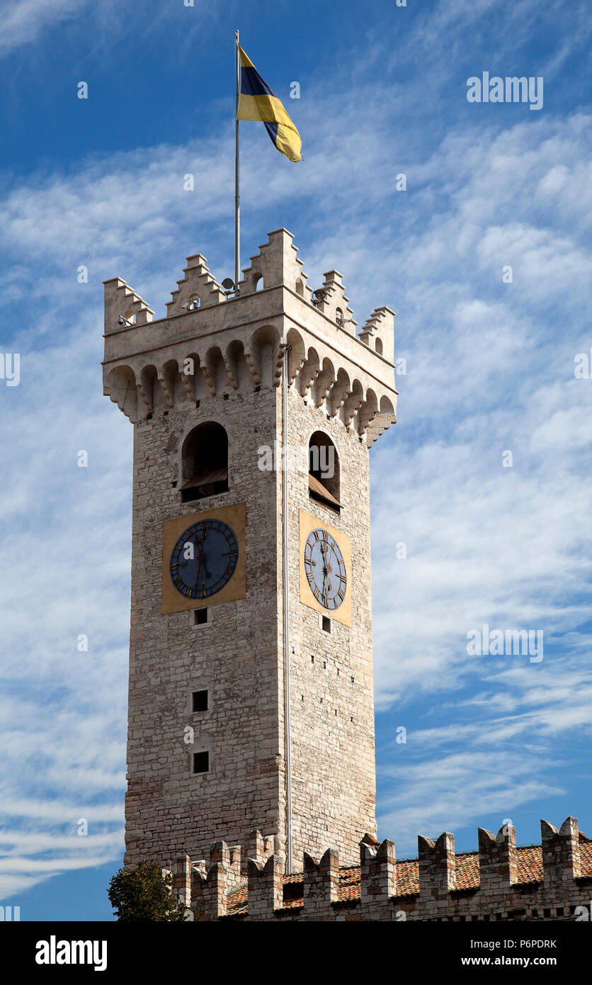 Tower of palazzo Pretorio in Trento, Italy Stock Photo