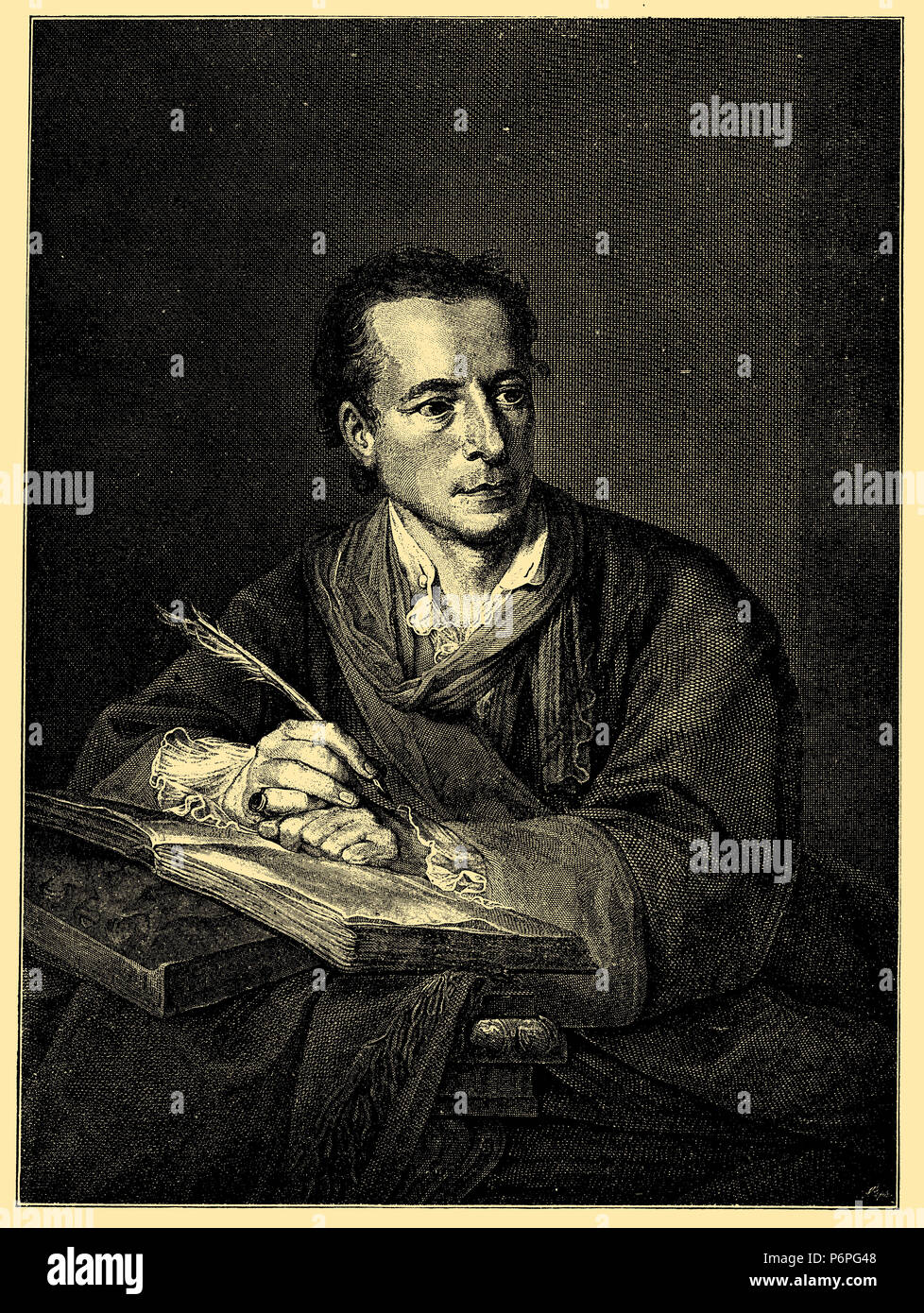 Johann Joachim Winckelmann (1717-1768), German archaeologist, librarian, antiquarian and art writer of the Enlightenment, in the 47th year of his life. After the painting by Angelika Kauffmann, engraved by Rudolf Rahn,   1910 Stock Photo
