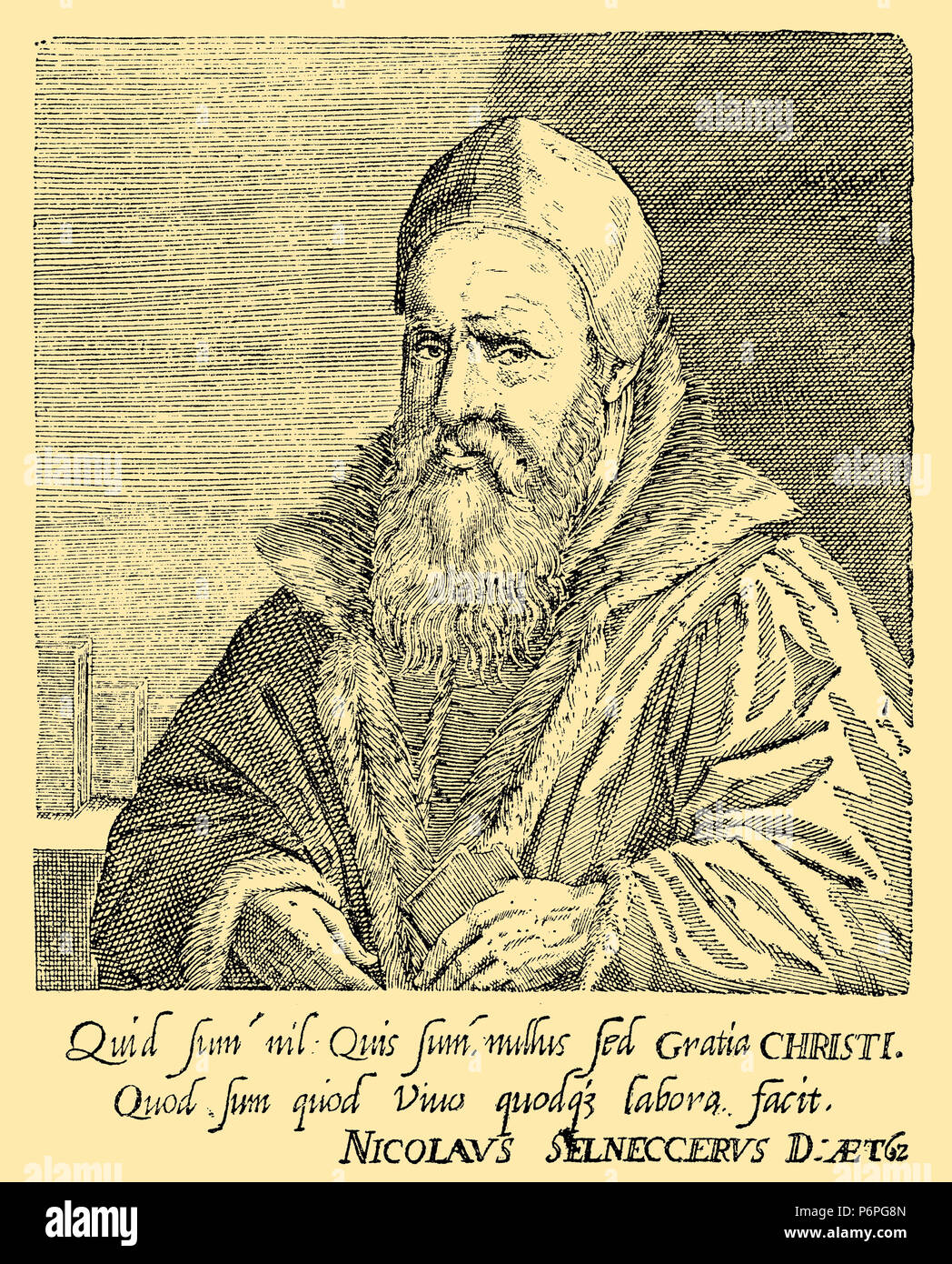 Selnecker, Nikolaus (1530-1592), German Protestant theologian, reformer, hymn writer and composer,   1881 Stock Photo