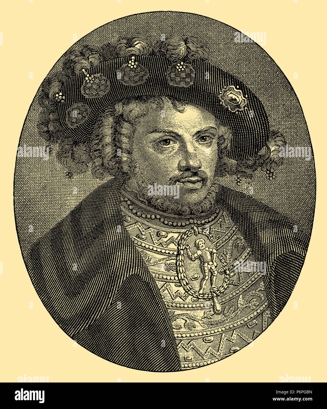 Joachim I, Nestor, Elector of Brandenburg. After Lukas Cranach's painting., Lukas Cranach Stock Photo