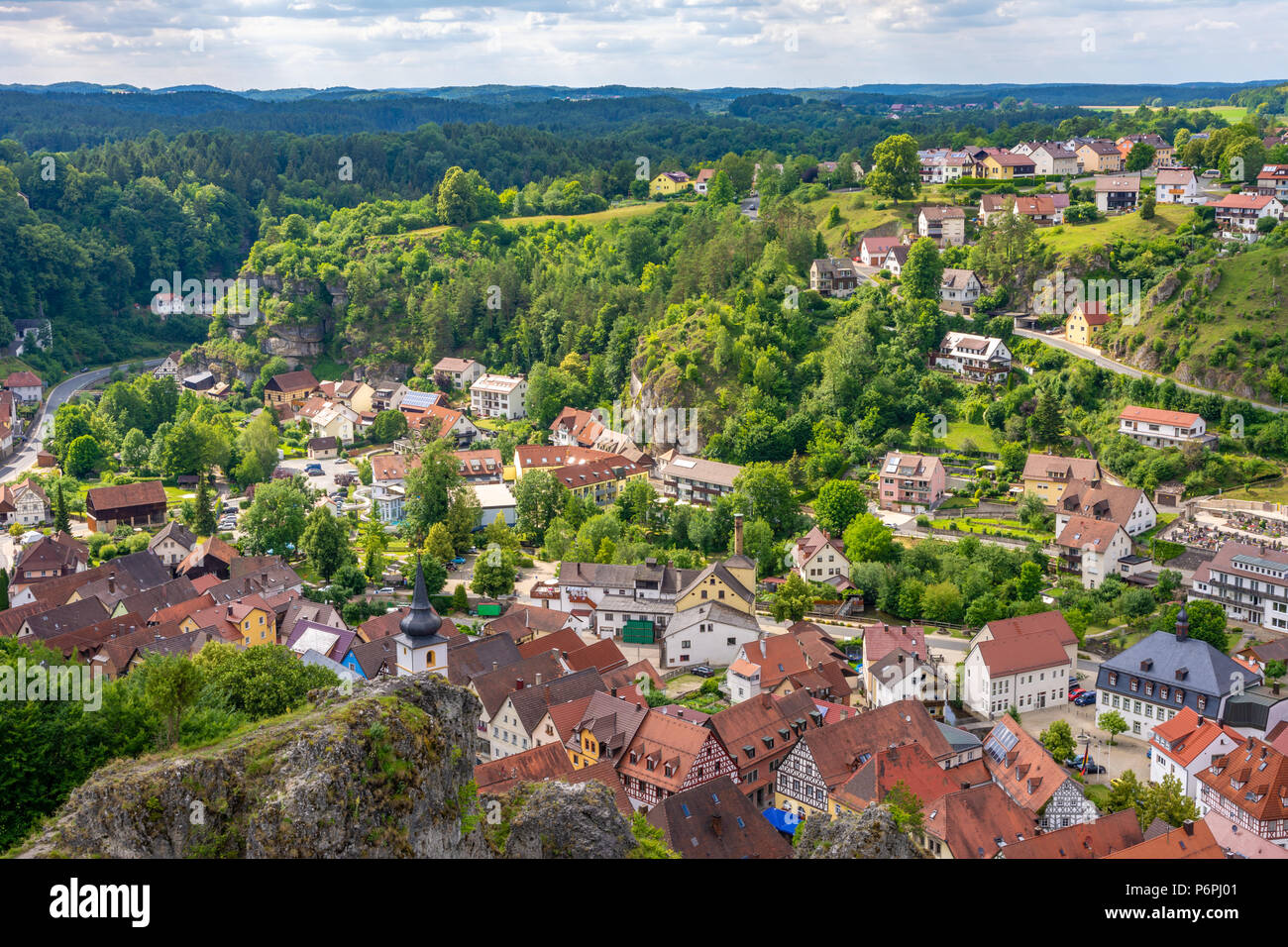 Pottenstein village in Franconian Switzerland (Germany) Stock Photo