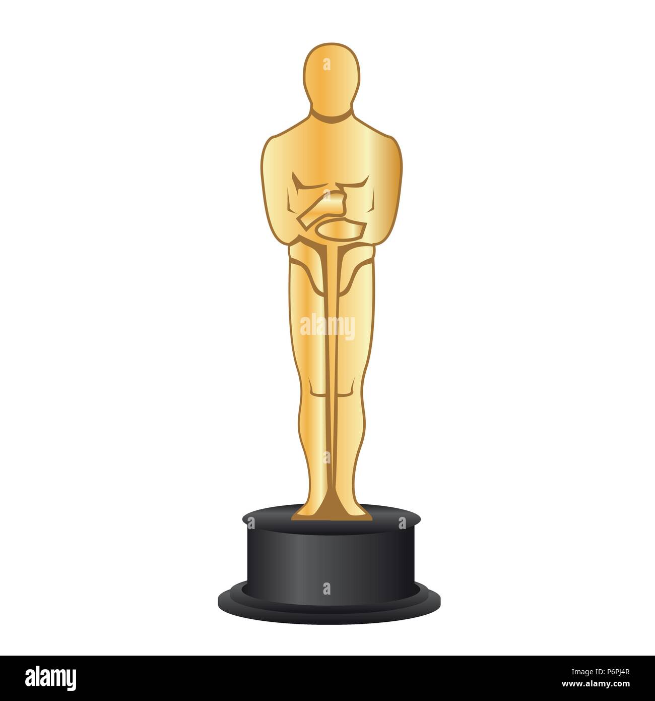 Golden oscar film award statuette isolated Vector Image
