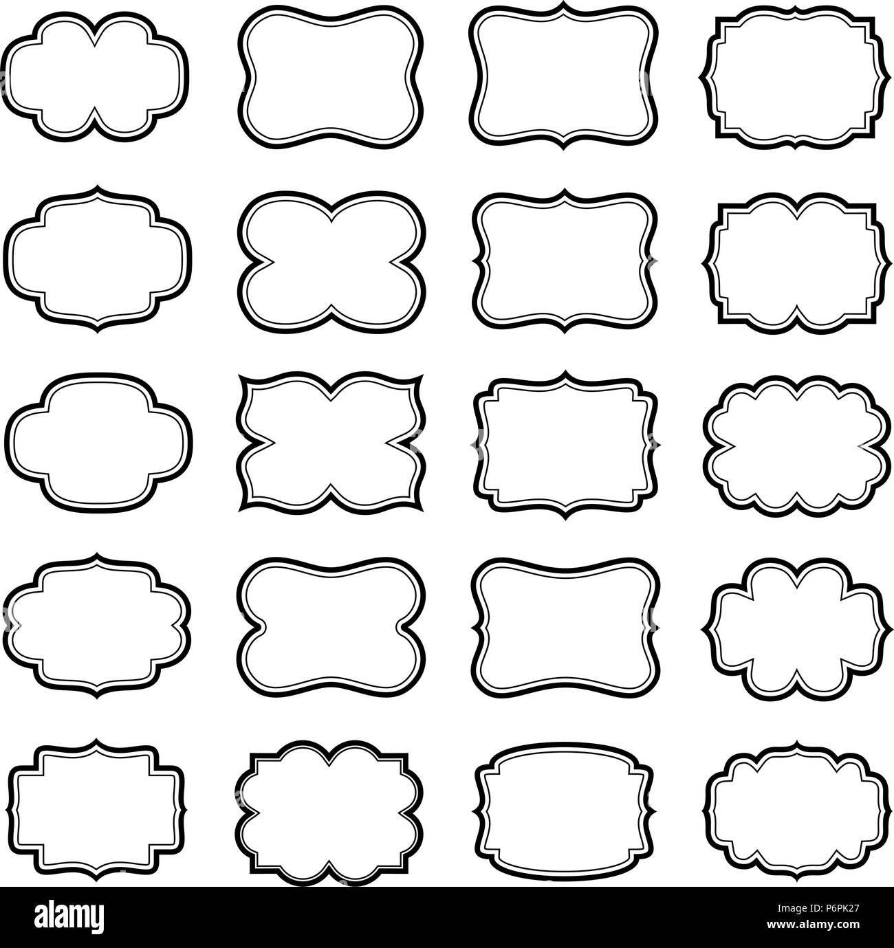 Set of vintage frames on a white background Stock Vector Image & Art ...