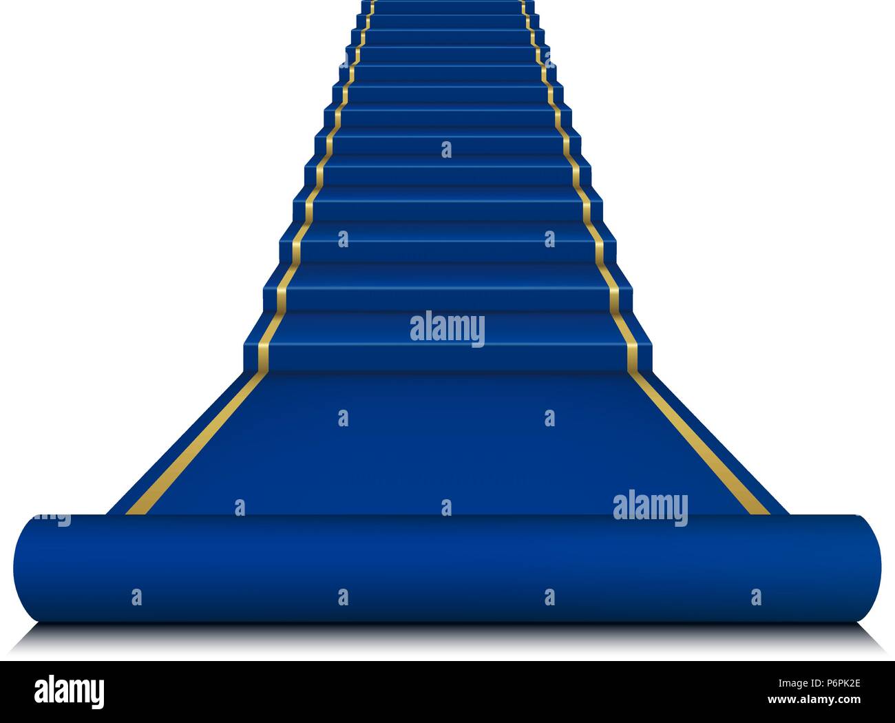 Blue carpet with ladder. Mesh. Stock Vector