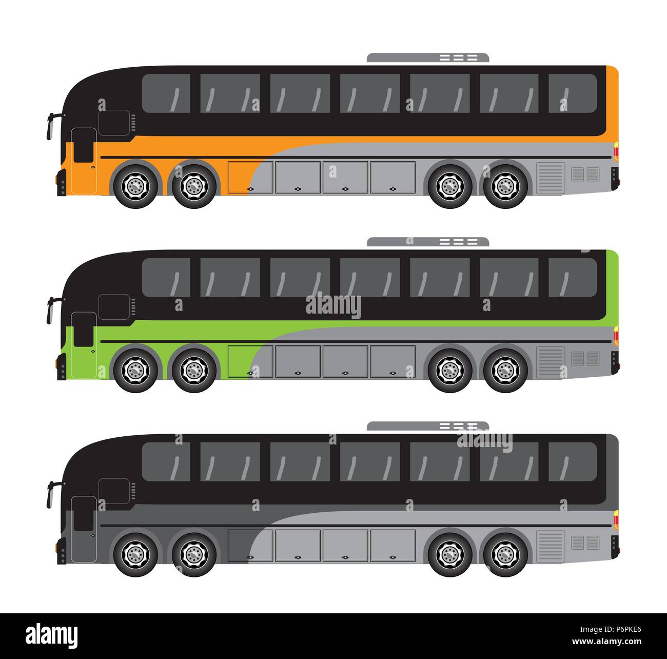 Quad axle coach or 10 Wheel Bus Vector and Illustration Stock Vector