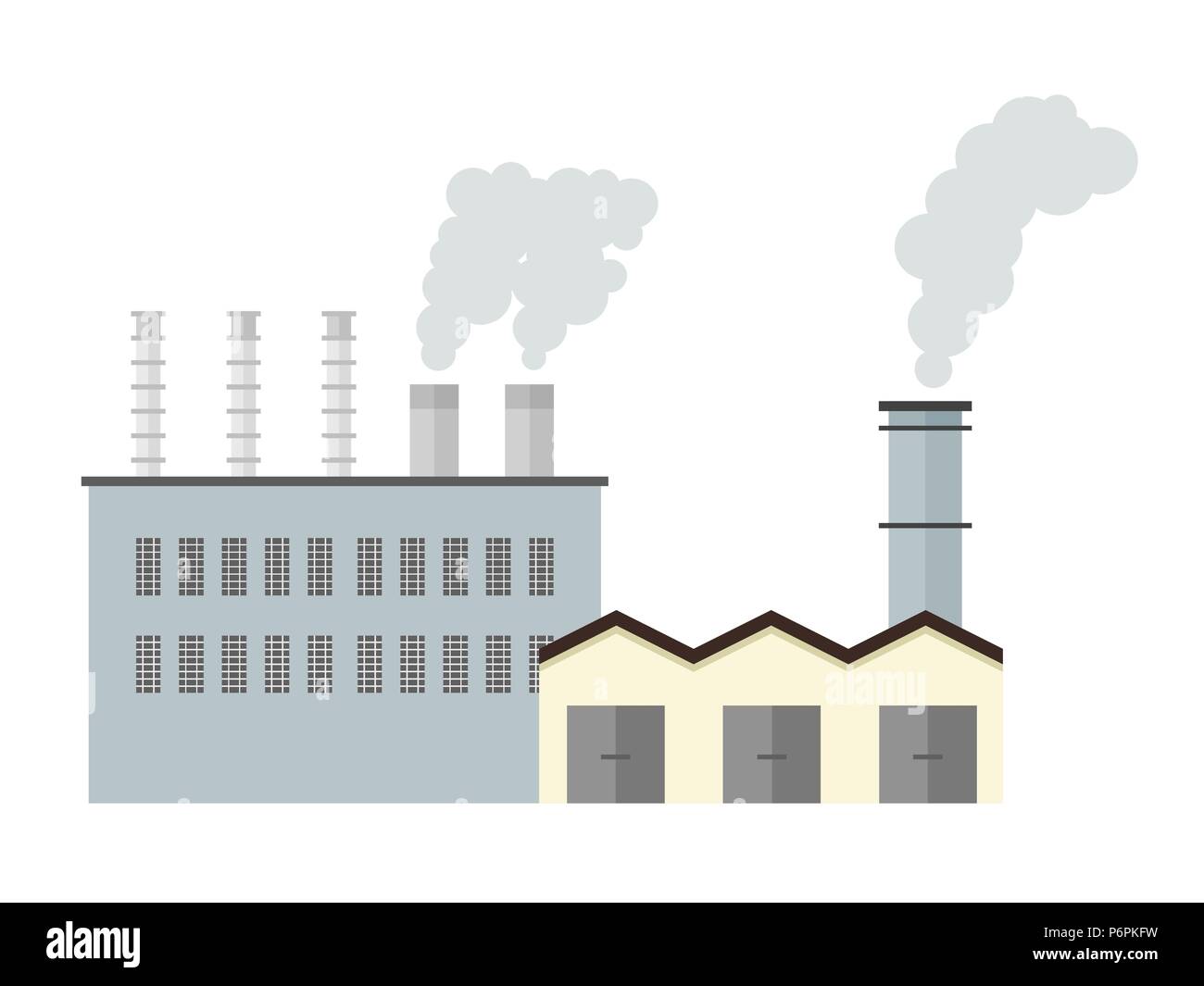 Factory building - simple industrial architecture vector illustration ...