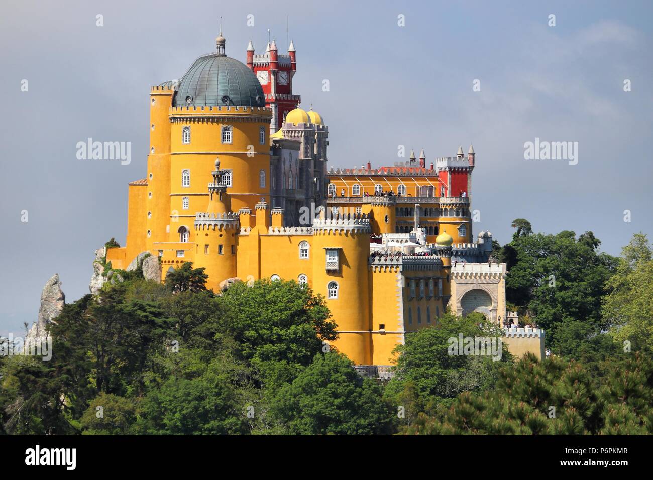 Pena Palace in Sintra, Portugal. Romanticism architecture. Stock Photo