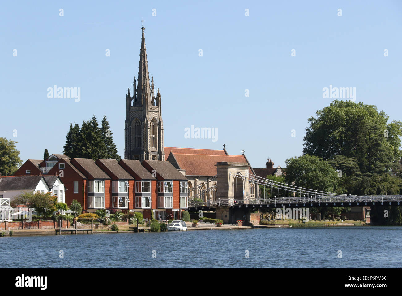 Marlow, Buckinghamshire viewed from the River Thames Stock Photo - Alamy