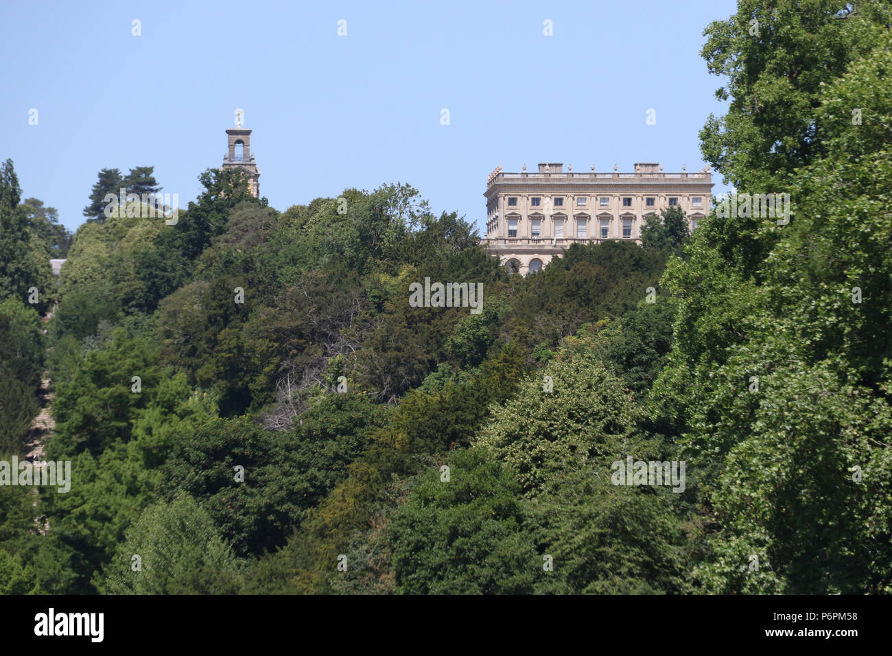Cliveden National Trust property at Taplow, Maidenhead viewed from the River Thames. Stock Photo