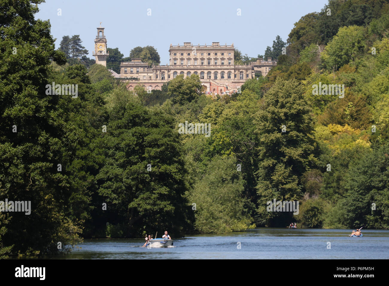 Cliveden National Trust property at Taplow, Maidenhead viewed from the River Thames. Stock Photo