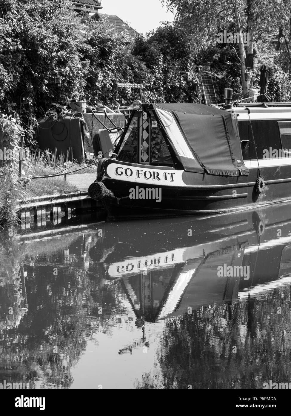 Narrow Boats, River Kennet, Aldermaston Wharf, Berkshire, England, UK, GB. Stock Photo