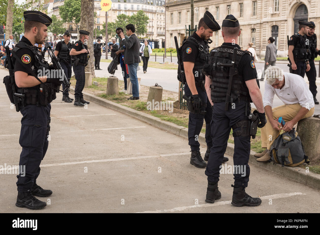 Eiffel Tower Fan Zone Entrance 2, Paris, France. 10th June, 2016