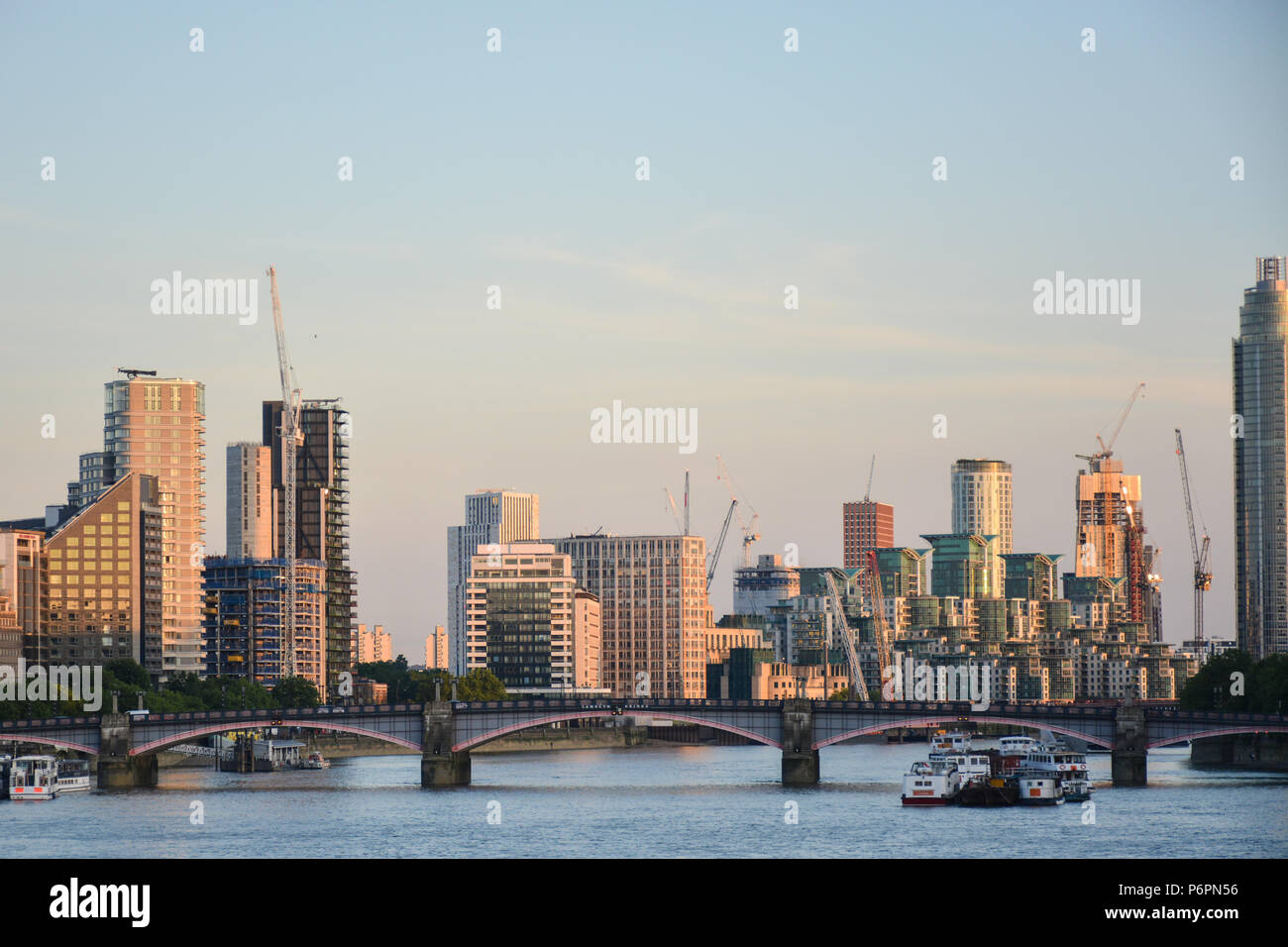 London buildings by the Thames river Stock Photo