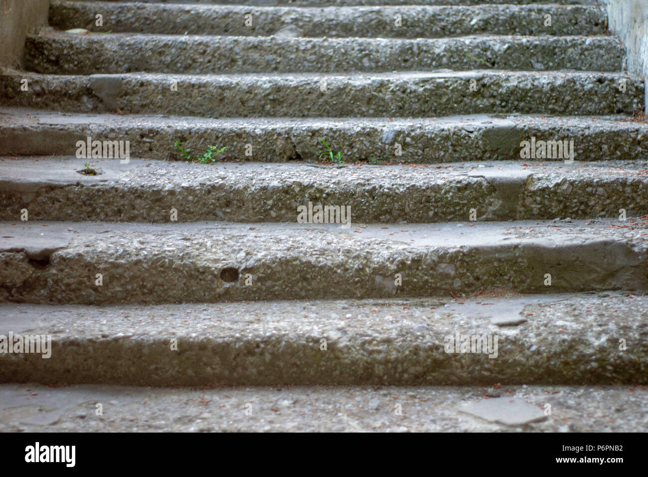 Abstract composition for designers with concrete upstairs with cement steps Stock Photo