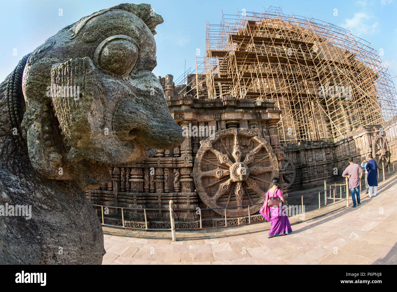 The image of Toursit at Konark Sun Temple in Odisha, India Stock Photo