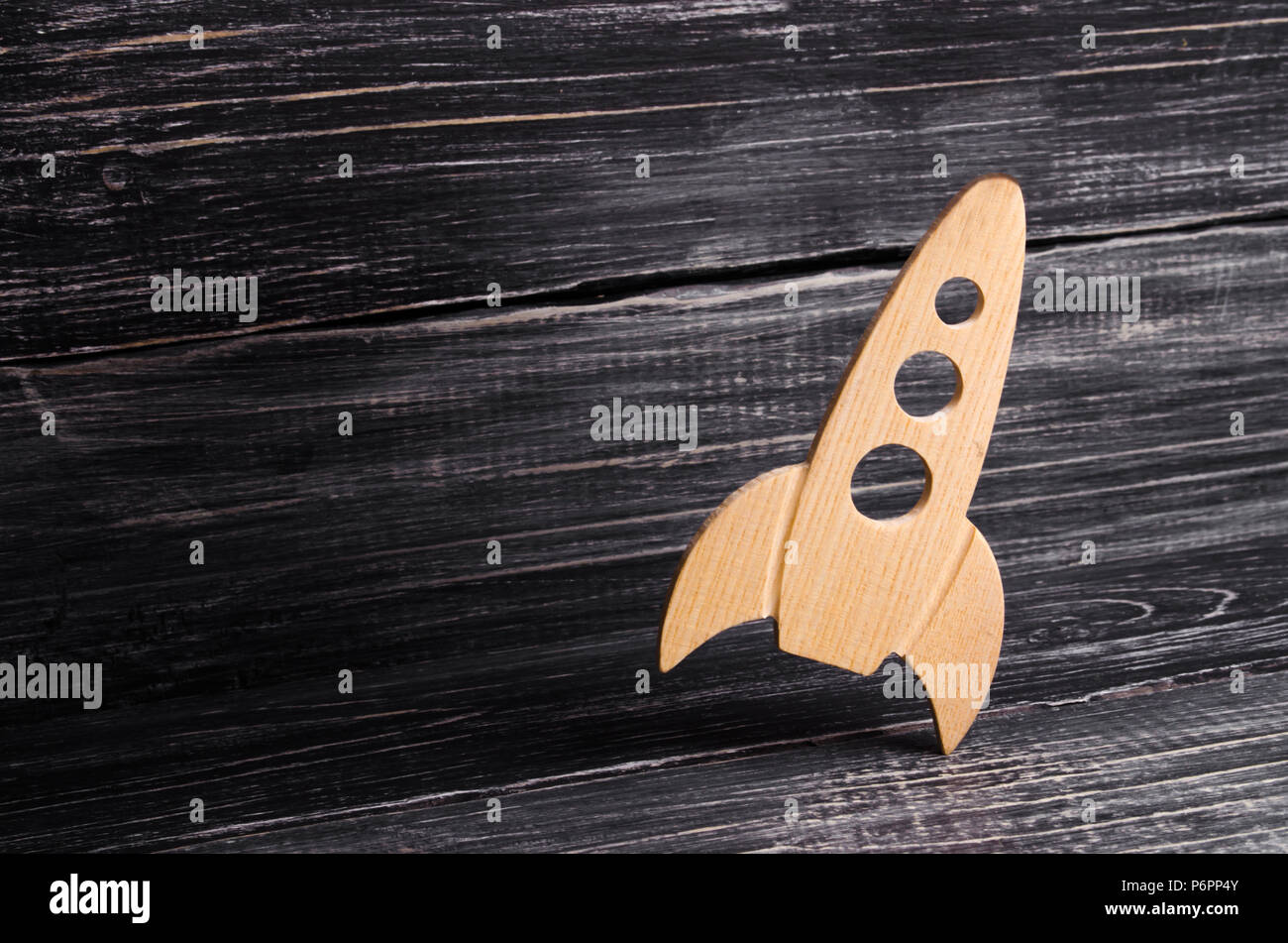 wooden space rocket