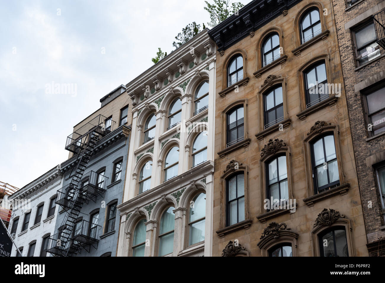 New York City / USA - JUN 20 2018: Old buildings in the TriBeCa of Lower Manhattan in New York City Stock Photo