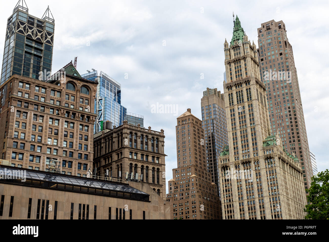 New York City / USA - JUN 20 2018: Skyscraper and old New York City / USA - JUN 20 2018: Skyscraper and old