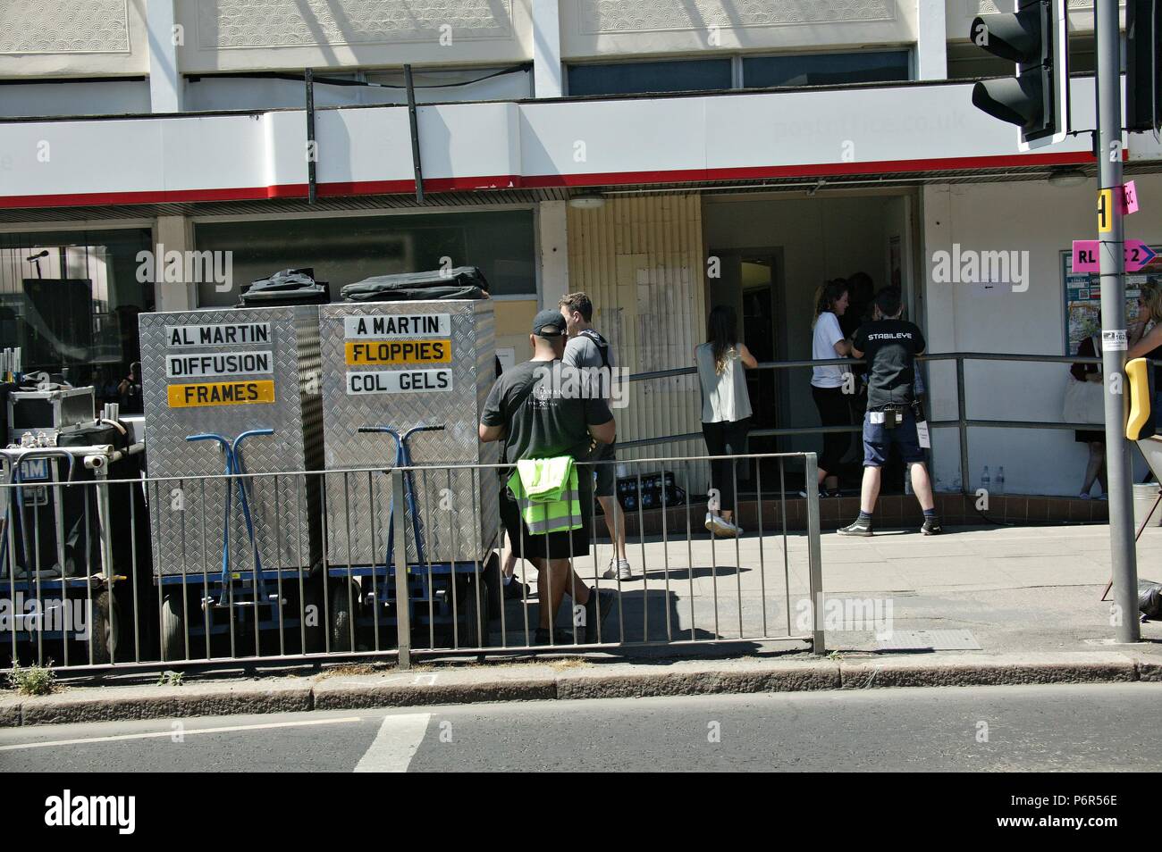 Bishops Stortford, UK. 2nd July 2018. Location Shooting of the New Spider-man film: Far From Home, on location in Bishops Stortford Credit: Knelstrom Ltd/Alamy Live News Stock Photo