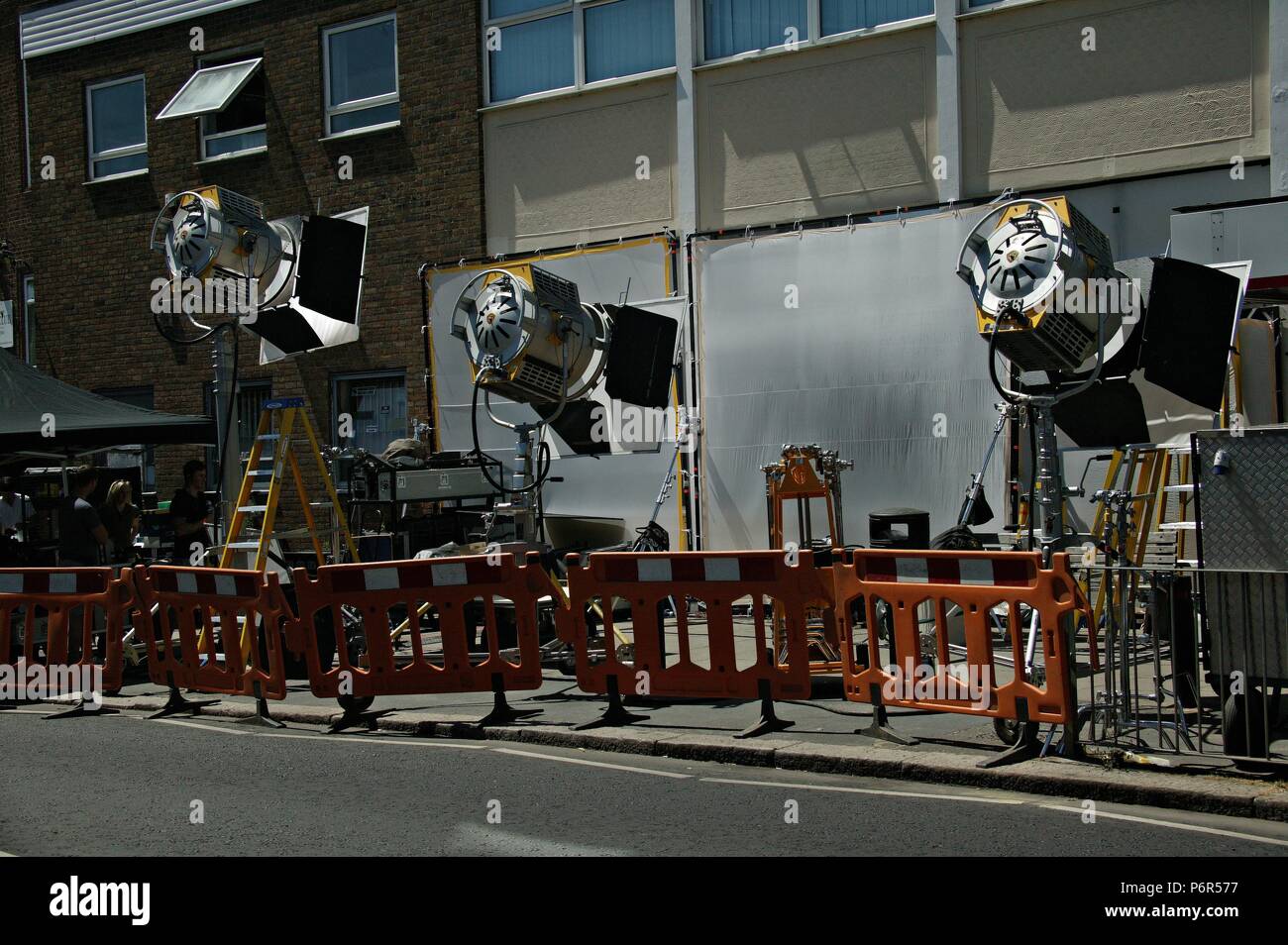 Bishops Stortford, UK. 2nd July 2018. Location Shooting of the New Spider-man film: Far From Home, on location in Bishops Stortford Credit: Knelstrom Ltd/Alamy Live News Stock Photo