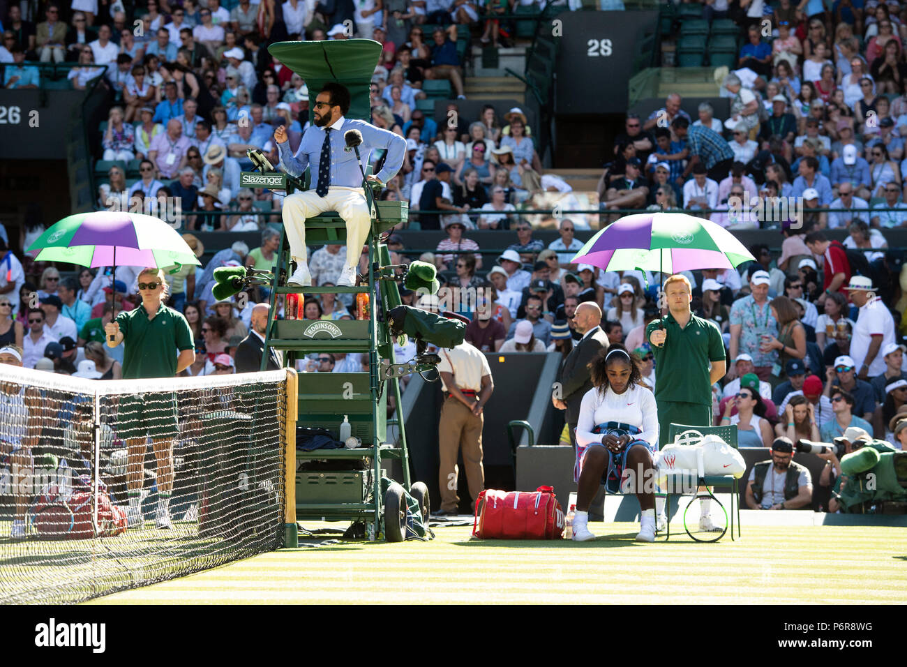 Wimbledon, London, UK. 2nd July, 2018. Serena Williams of the USA plays