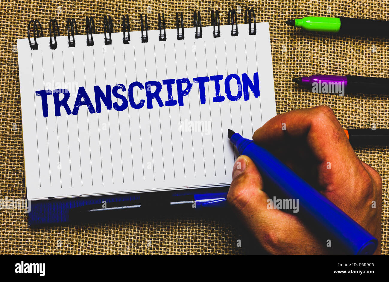 Conceptual hand writing showing Transcription. Business photo