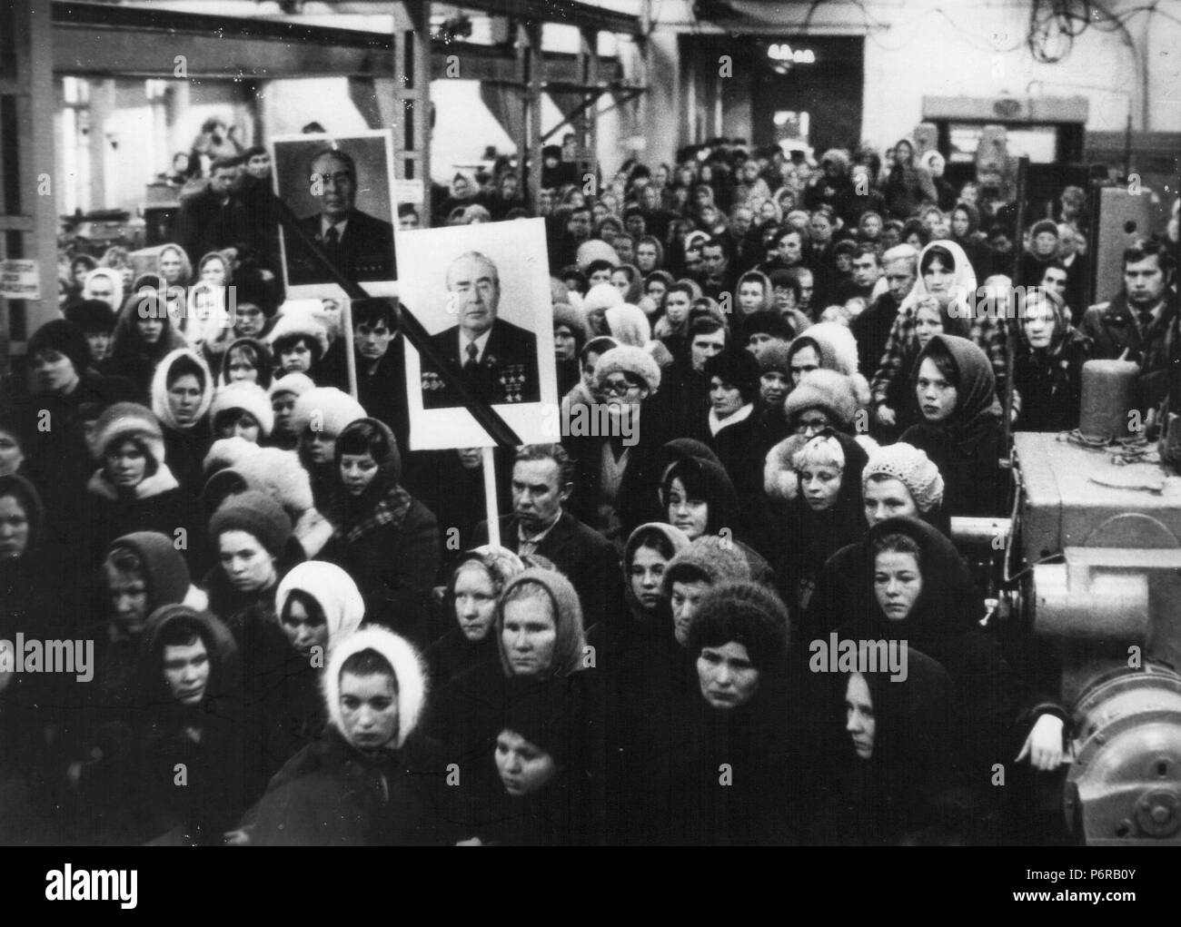 Funeral rally dedicated to the death of L.I. Brezhnev. 1982 Stock Photo