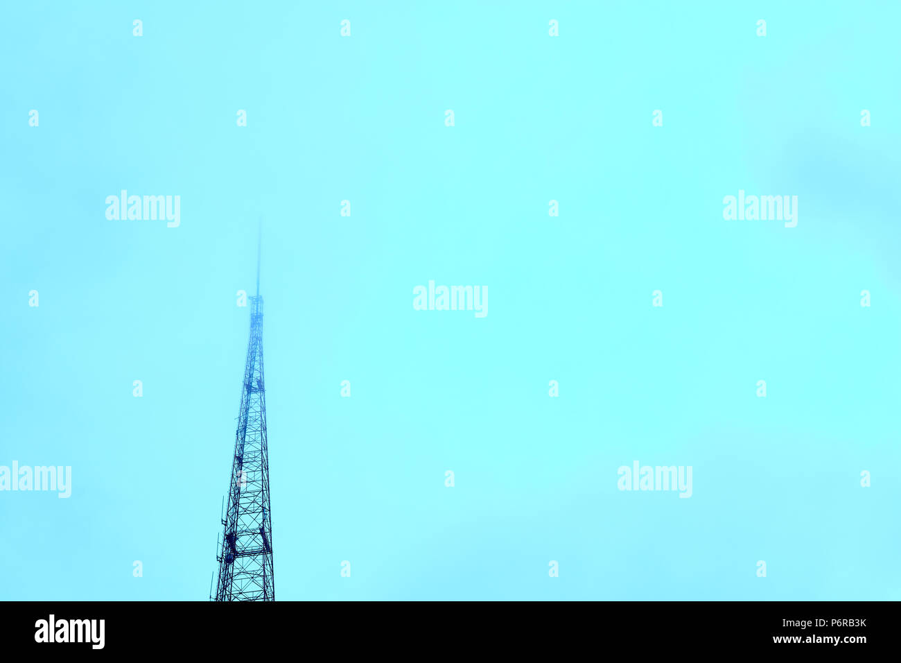 KCPTV television tower against blue sky, Kansas City, Missouri, USA