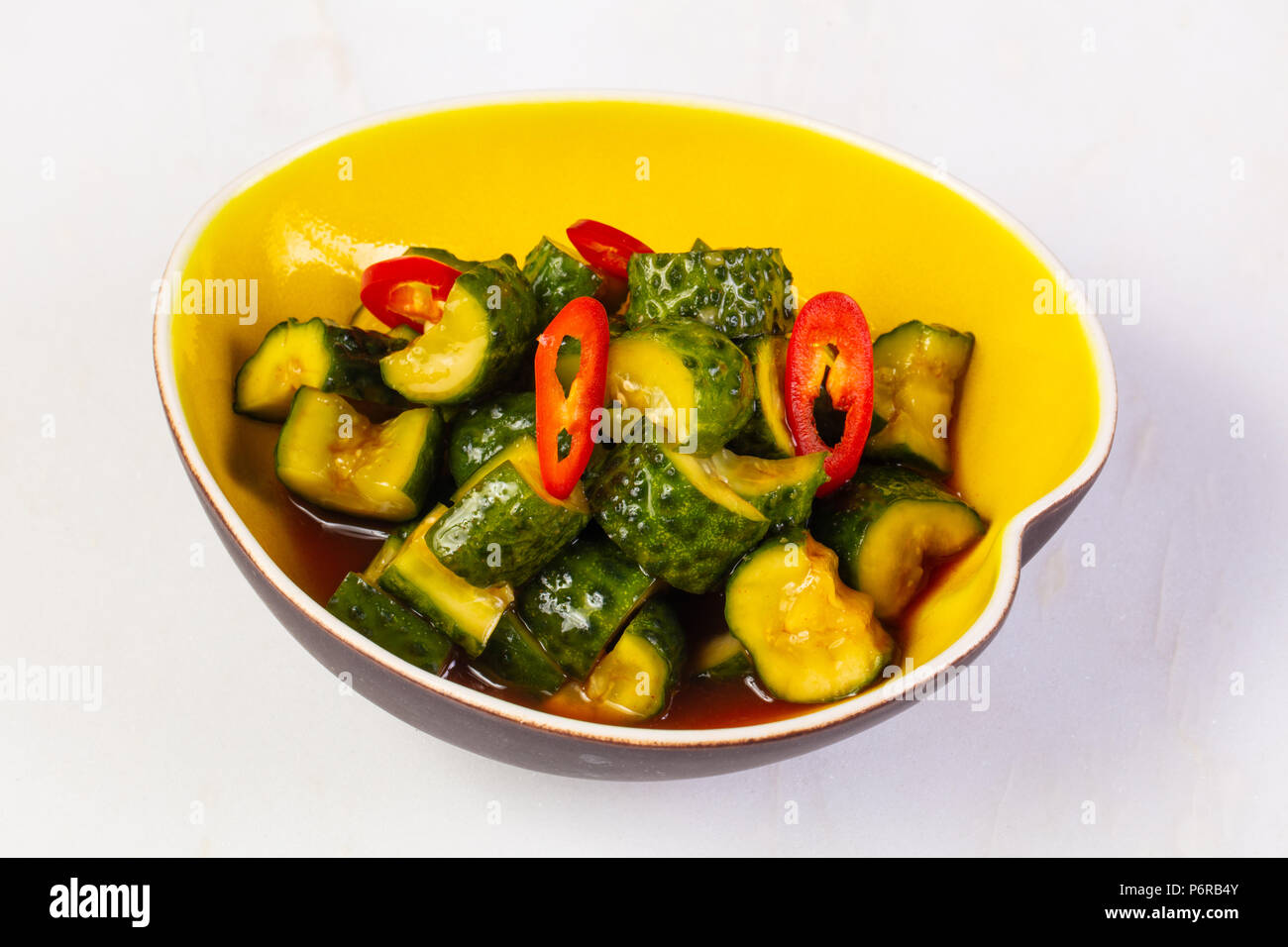 Asian marinated cucumber in the bowl Stock Photo Alamy