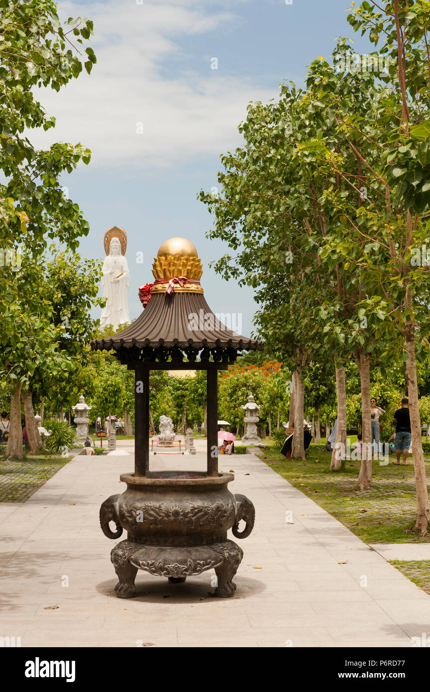The Nanshan Buddhism Cultural Zone honours China's buddhism heritage on Hainan island. Stock Photo