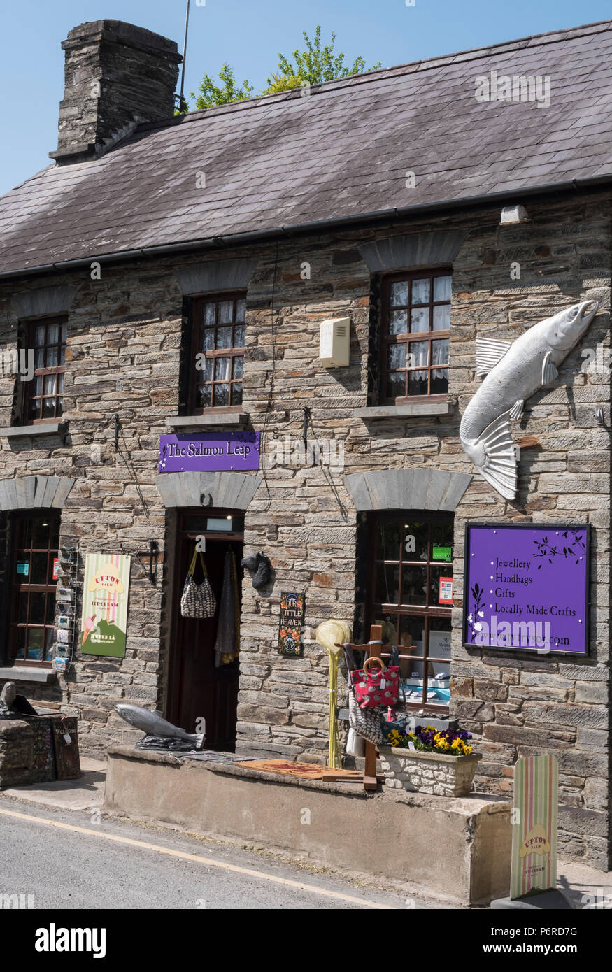 The Salmon Leap Gift Shop and Cafe Cenarth Carmarthenshire Wales Stock