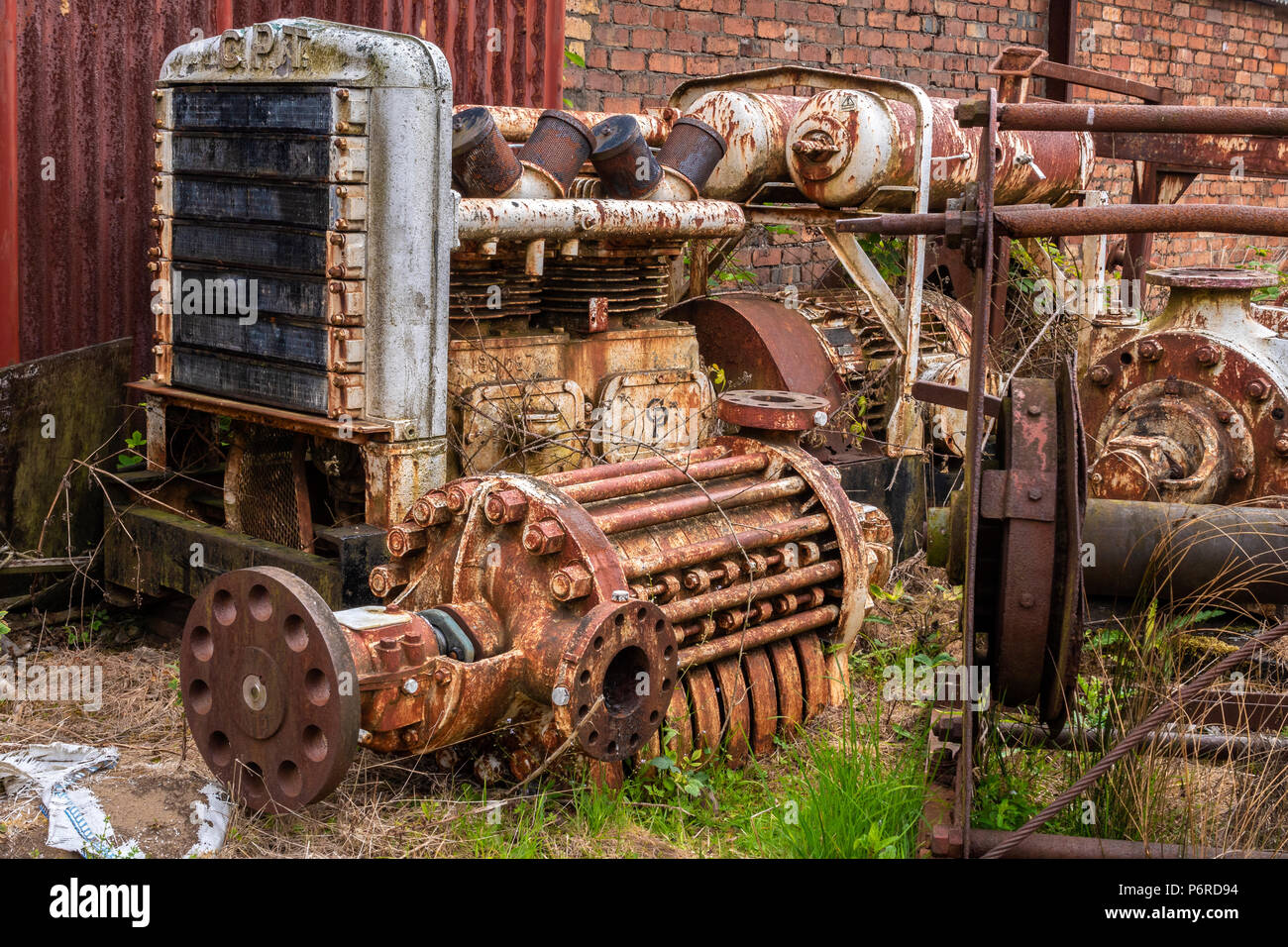 Rusting Machinery Big Pit National Coal Museum Blaenavon Torfaen Gwent Wales Stock Photo