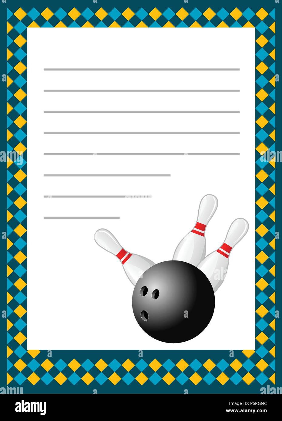 Bowling Tournament Invitation Blank Template Bowls Poster Stock Bowling Tournament Invitation Blank Template Bowls Poster Stock